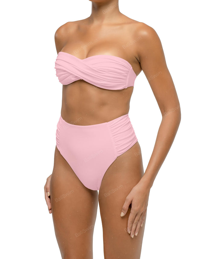 BSWS-B127 Ruched High Waist Bikini Bottom