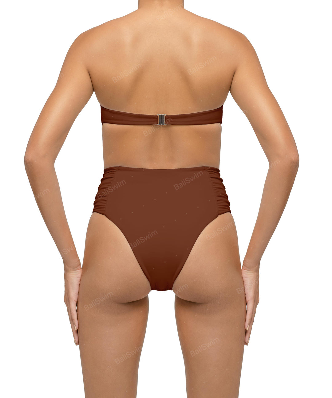 BSWS-B127 Ruched High Waist Bikini Bottom