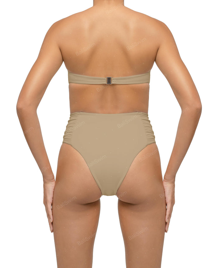BSWS-B127 Ruched High Waist Bikini Bottom