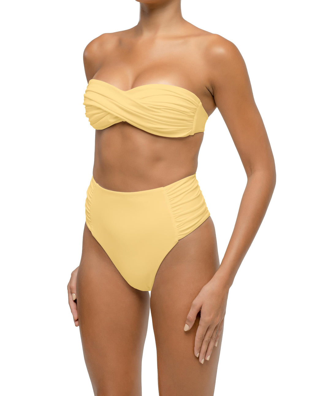 BSWS-T127 Shirred Twisted Front Bandeau Top