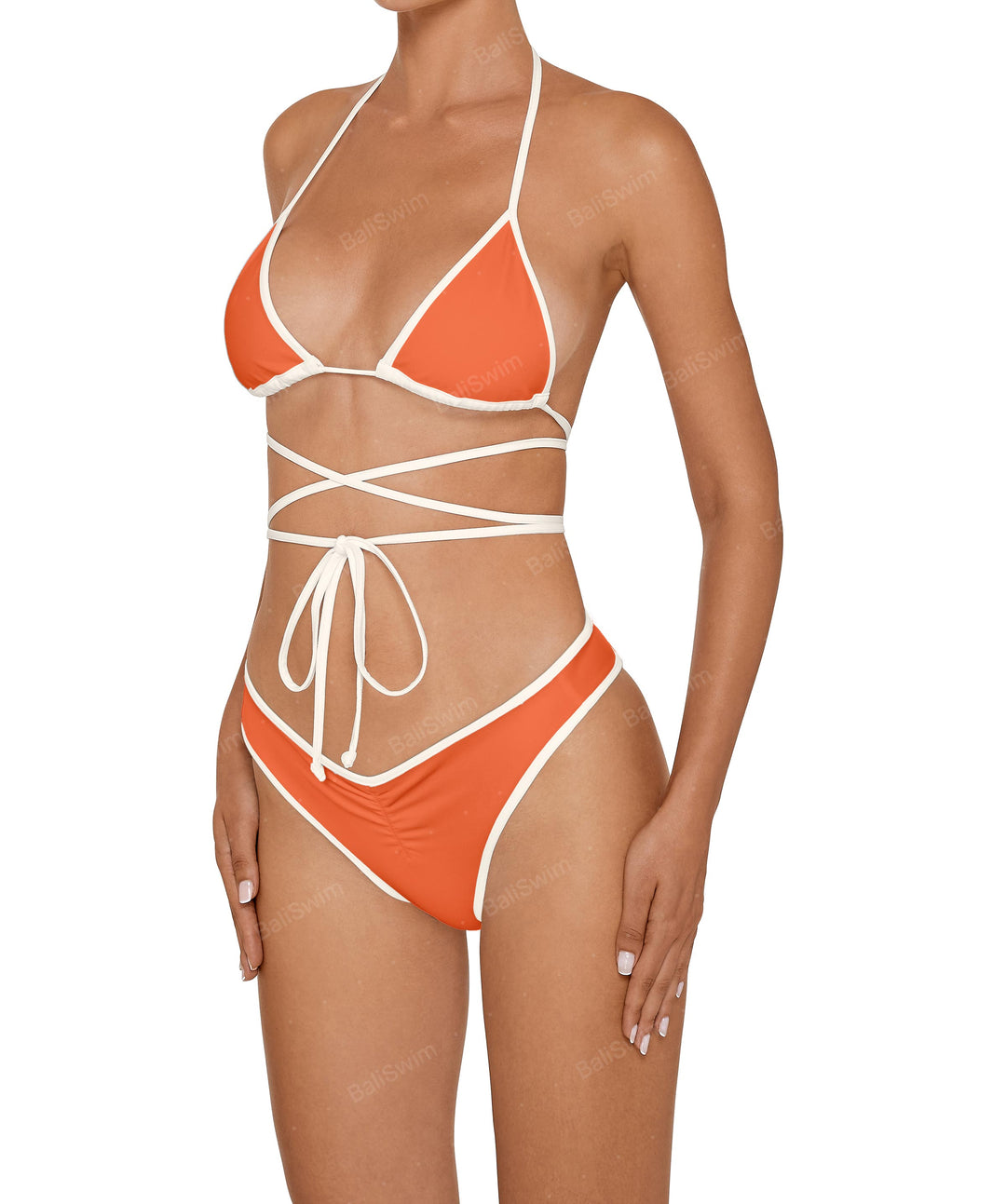 BSWS-B135 V Ruched Bottom With Binding