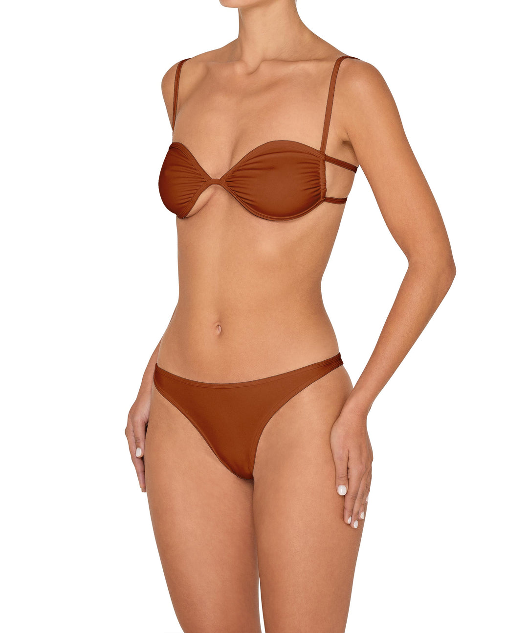 BSWS-T142 Binding Ruched Bralette Top
