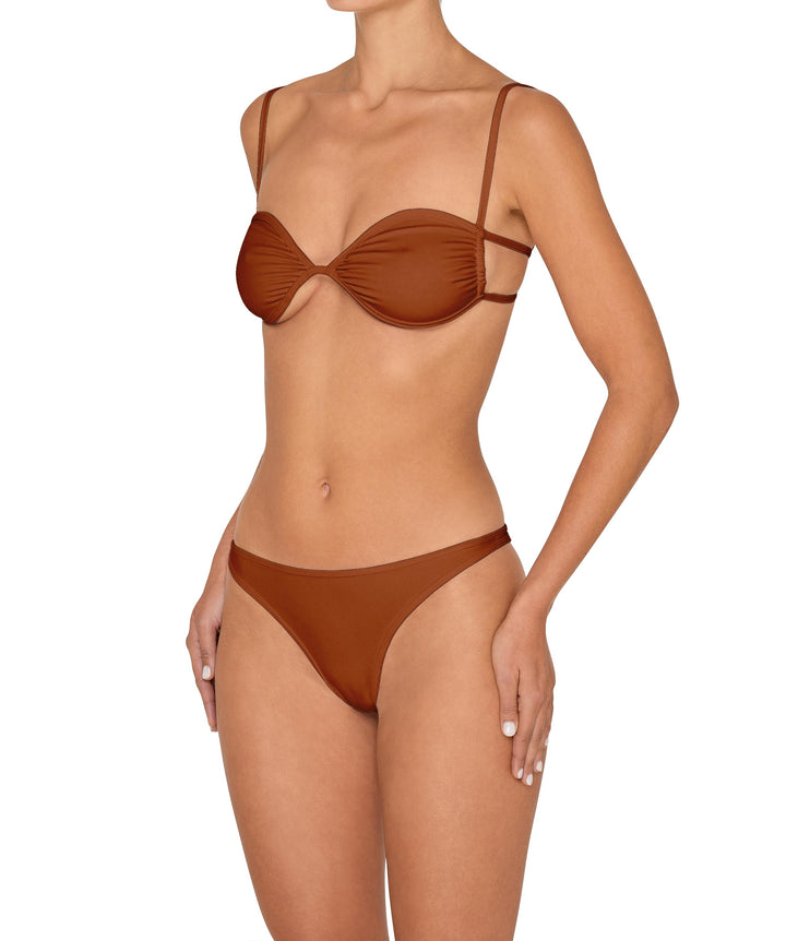 BSWS-T142 Binding Ruched Bralette Top