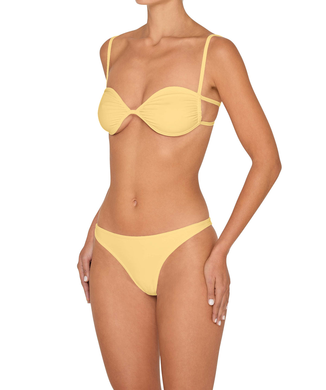 BSWS-T142 Binding Ruched Bralette Top