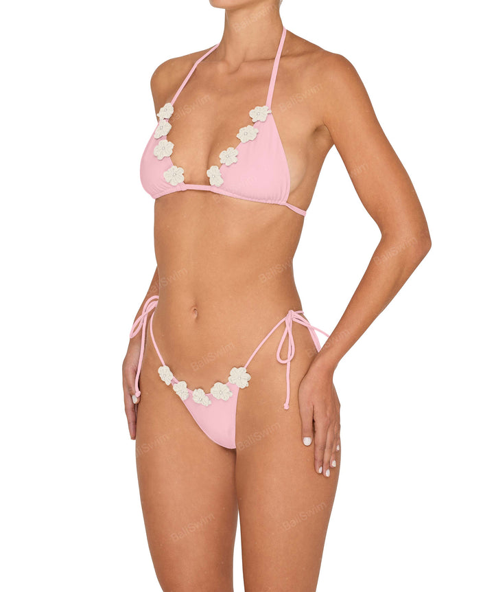 BSWS-B146 Tie Side Flower Crochet Cheeky Bottom