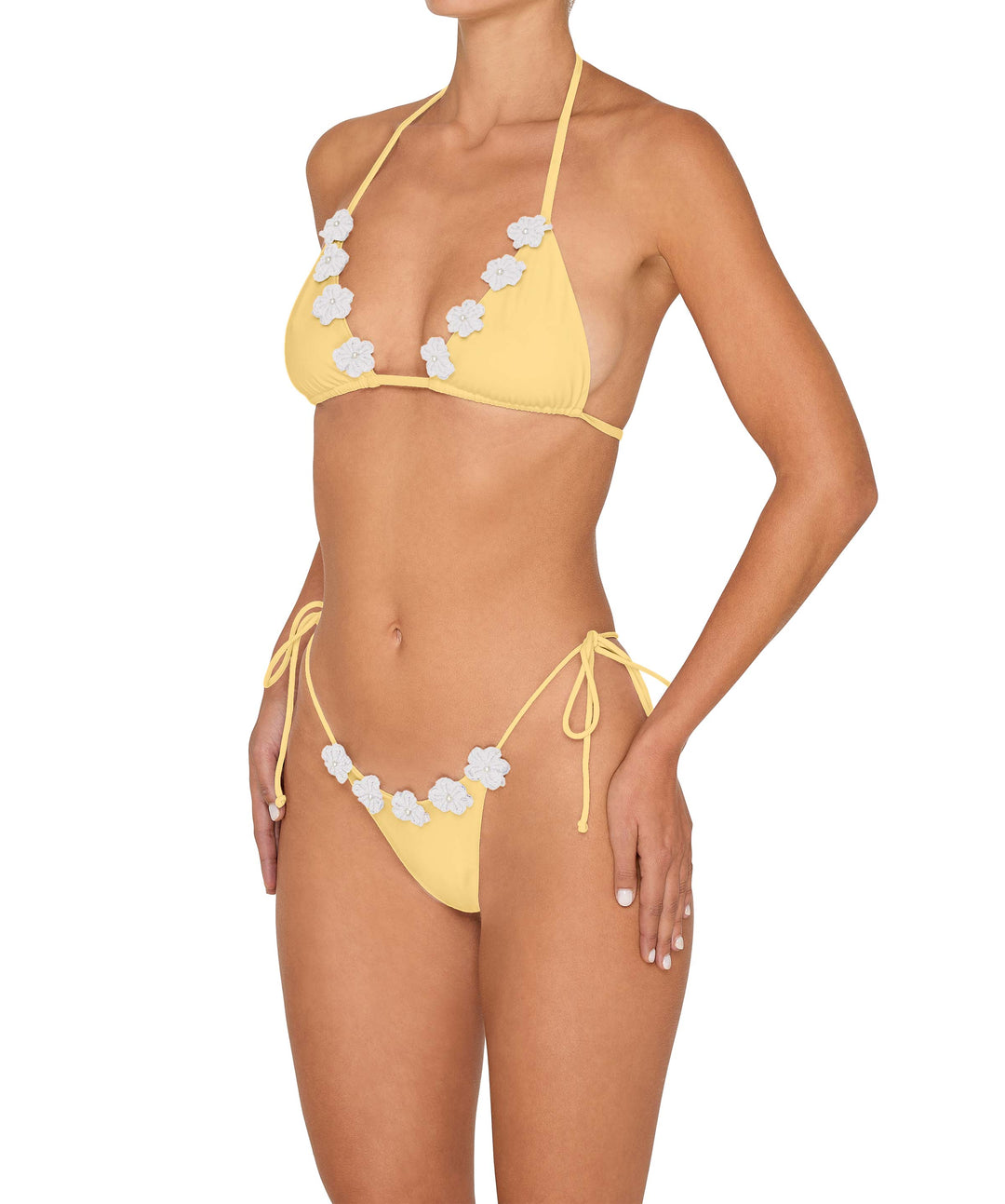 BSWS-B146 Tie Side Flower Crochet Cheeky Bottom