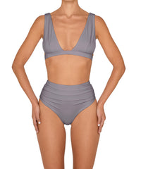 BSWS-B150 Side Shirred High Waisted Bikini Bottom