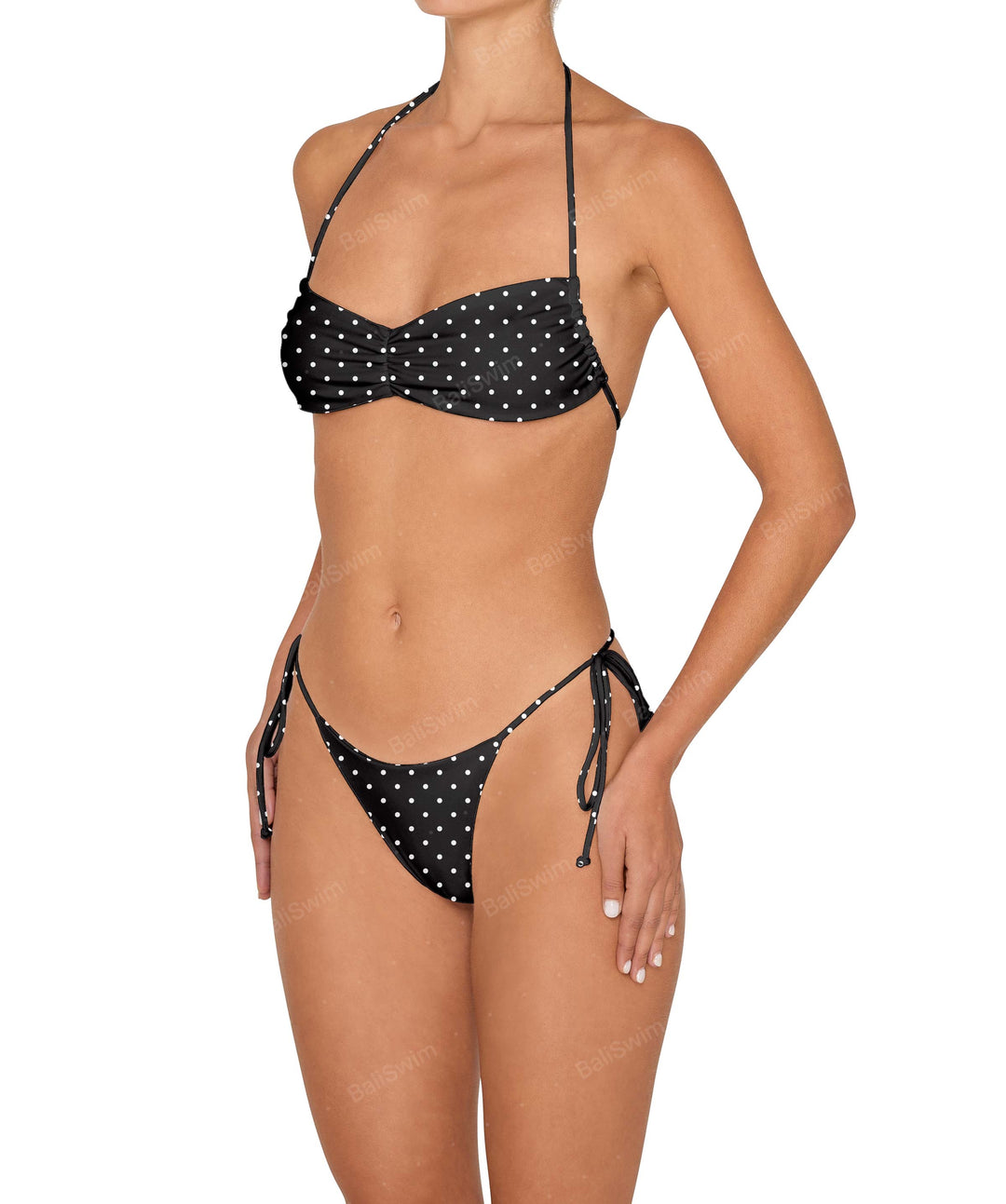 BSWS-T151 Side Tunnel Shirred Bandeau Tie Top