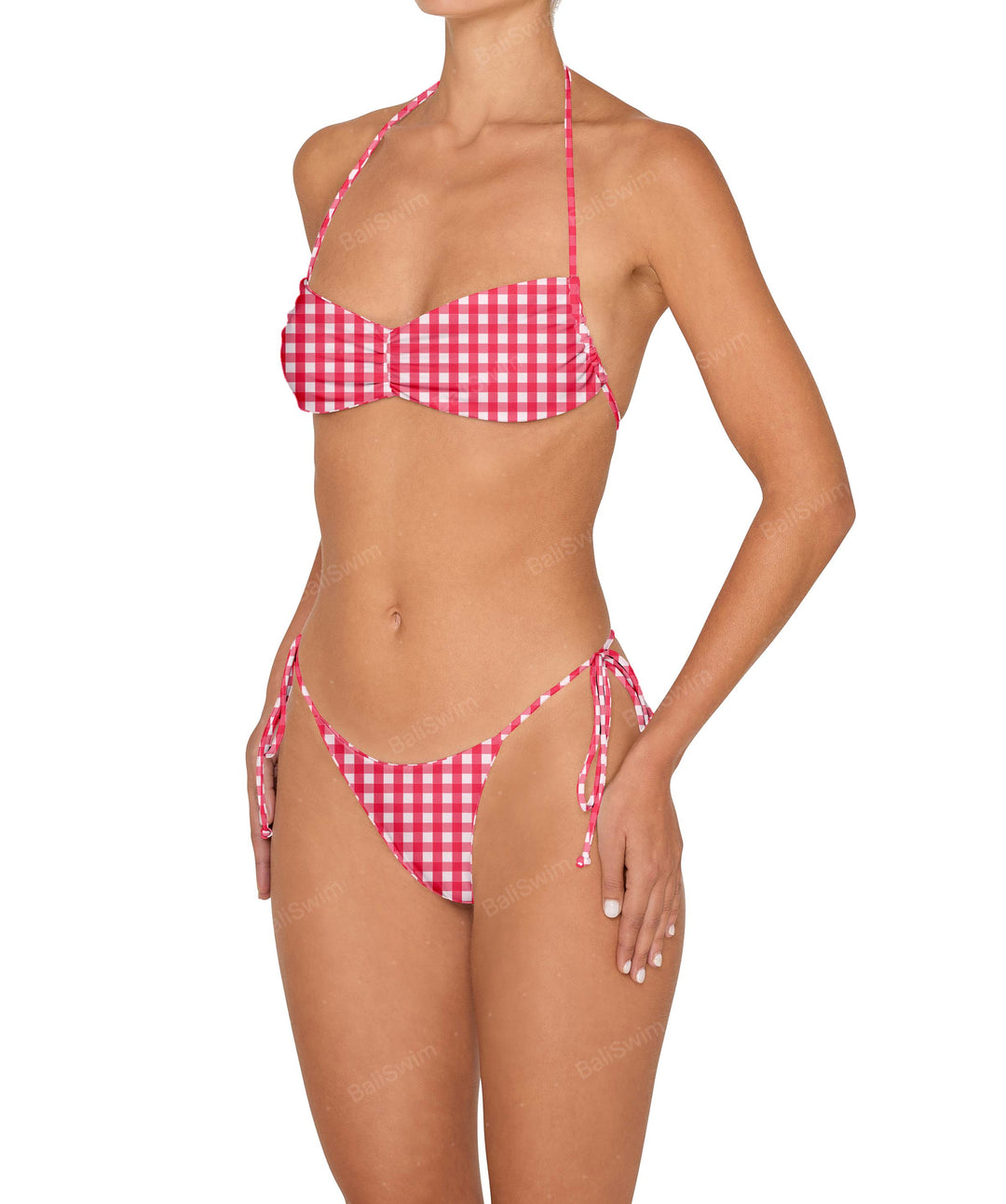 BSWS-T151 Side Tunnel Shirred Bandeau Tie Top