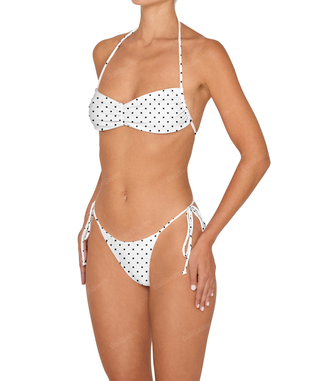 BSWS-T151 Side Tunnel Shirred Bandeau Tie Top