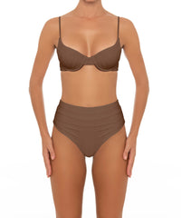 BSWS-B164 Side Shirred Highwaisted Bikini Bottom