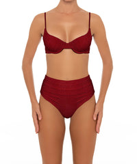 BSWS-B164 Side Shirred Highwaisted Bikini Bottom