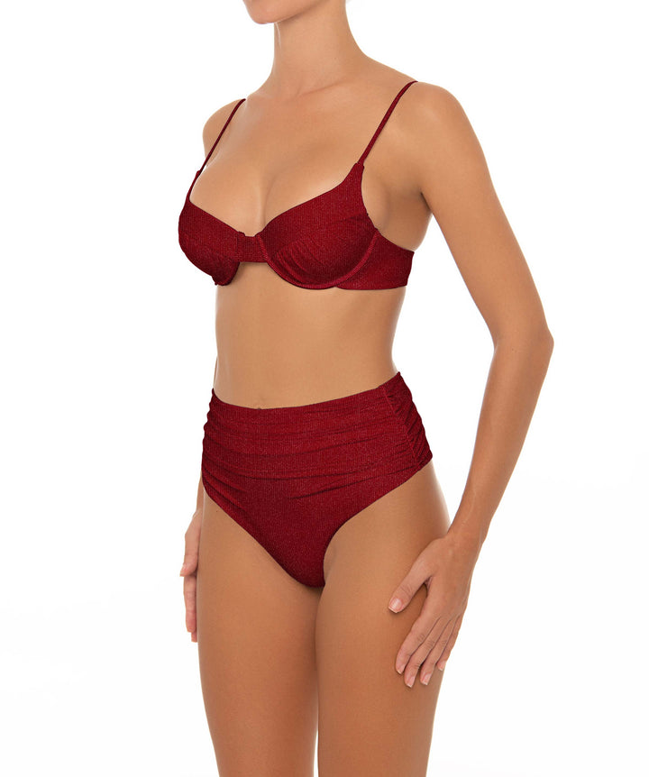 BSWS-T164 Underwire Shirred Cup Bikini Top