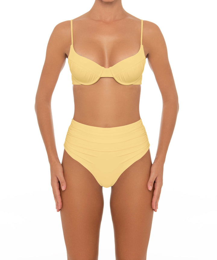 BSWS-B164 Side Shirred Highwaisted Bikini Bottom