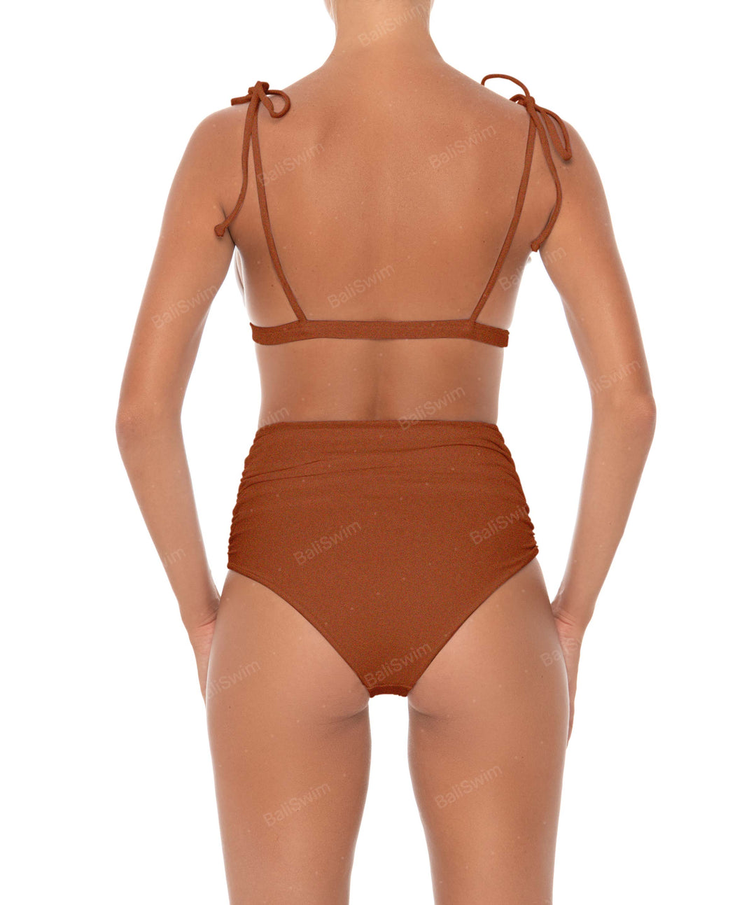 BSWS-B31 Gathered High Rise Bikini Bottom