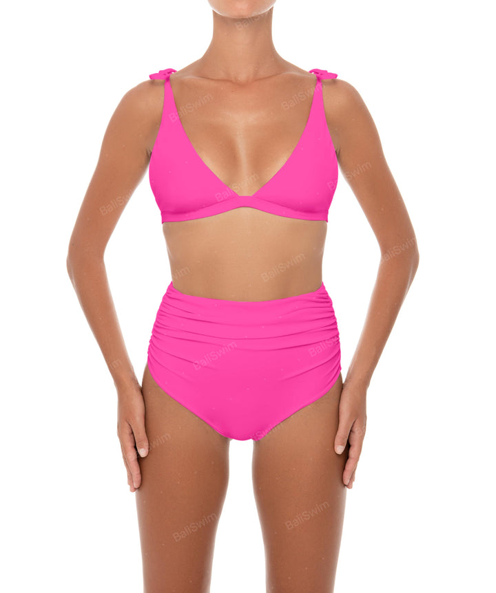 BSWS-B31 Gathered High Rise Bikini Bottom