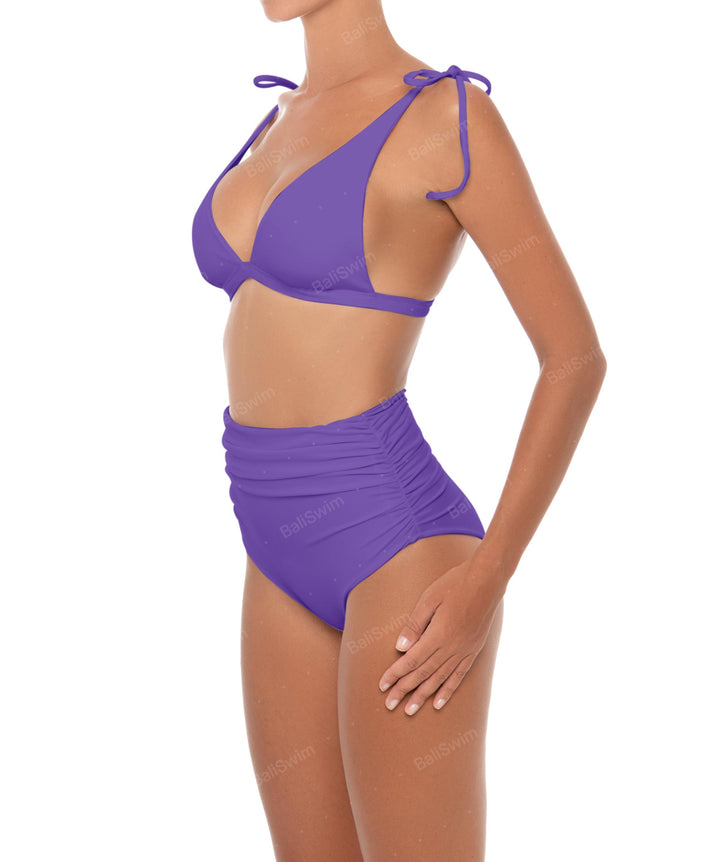 BSWS-B31 Gathered High Rise Bikini Bottom