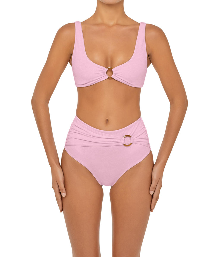 BSWS-B90 High Waisted Waist Belted O'Ring Bikini Bottom