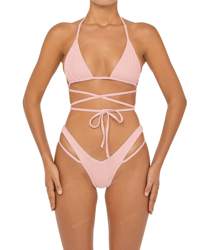 BSWS-T91 Wrap Around Straps Halter Bikini Top