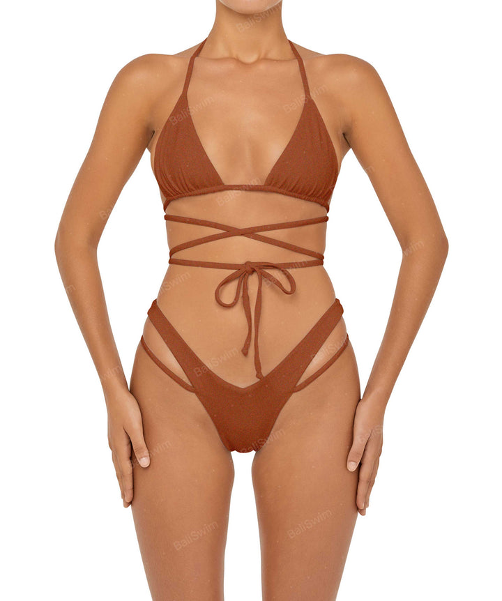 BSWS-T91 Wrap Around Straps Halter Bikini Top