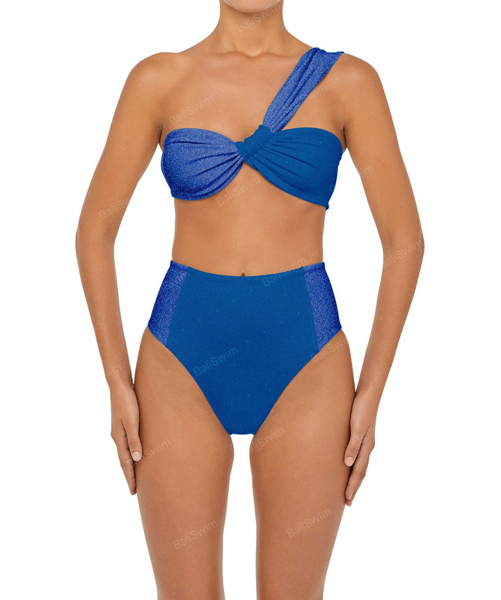 BSWS-T92 Ruched One Shoulder Bikini Top