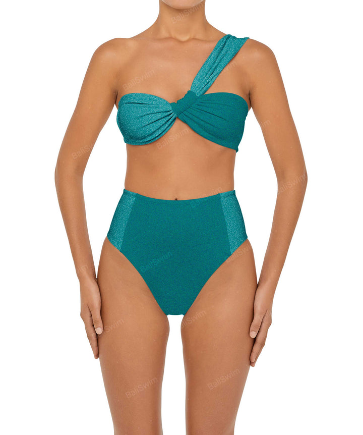 BSWS-T92 Ruched One Shoulder Bikini Top