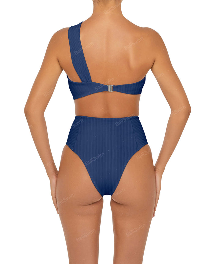 BSWS-T92 Ruched One Shoulder Bikini Top