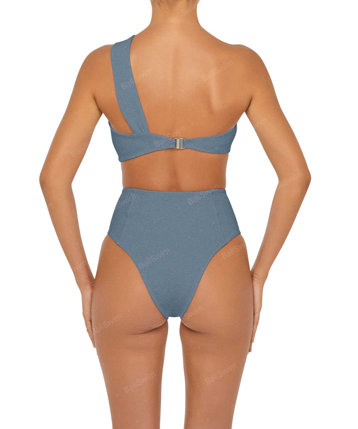 BSWS-T92 Ruched One Shoulder Bikini Top