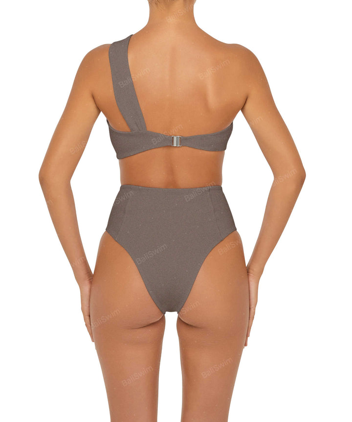 BSWS-T92 Ruched One Shoulder Bikini Top
