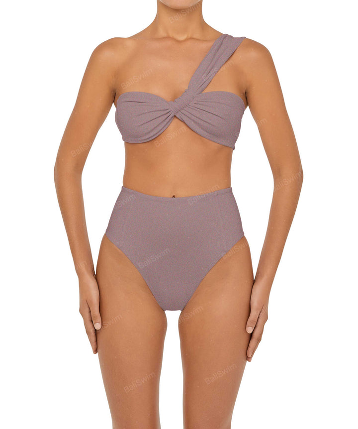 BSWS-T92 Ruched One Shoulder Bikini Top