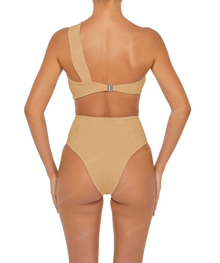 BSWS-T92 Ruched One Shoulder Bikini Top