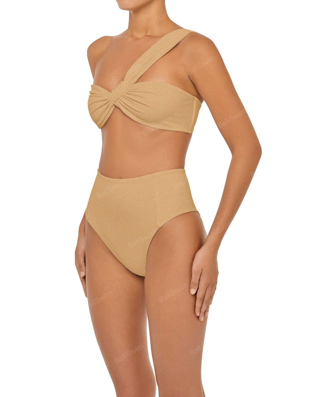 BSWS-T92 Ruched One Shoulder Bikini Top
