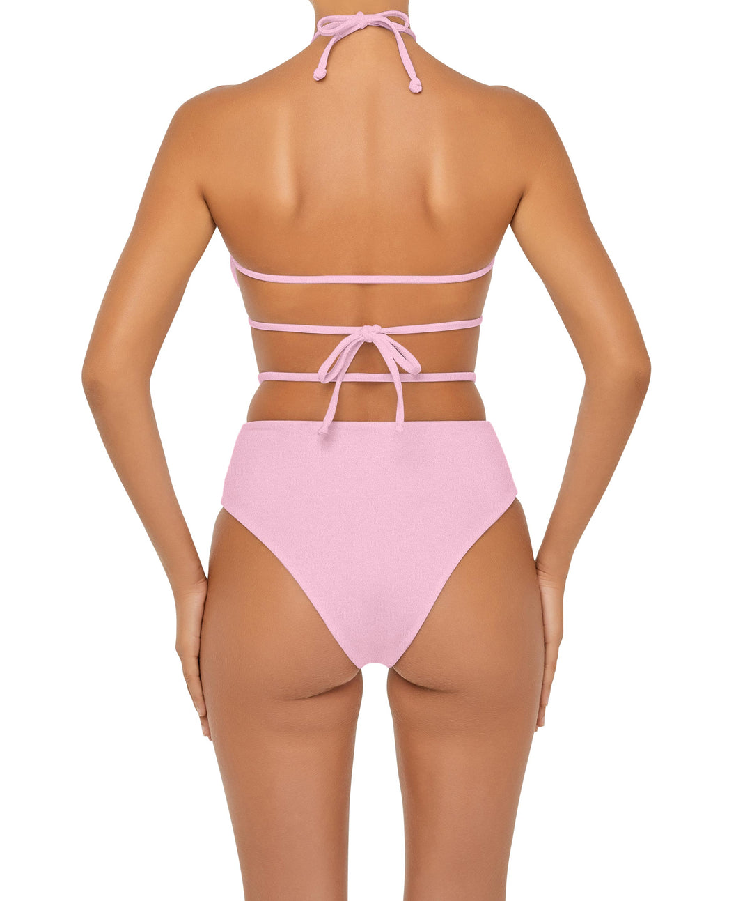 BSWS-B93 High Waisted Strap Cutout Bikini Bottom