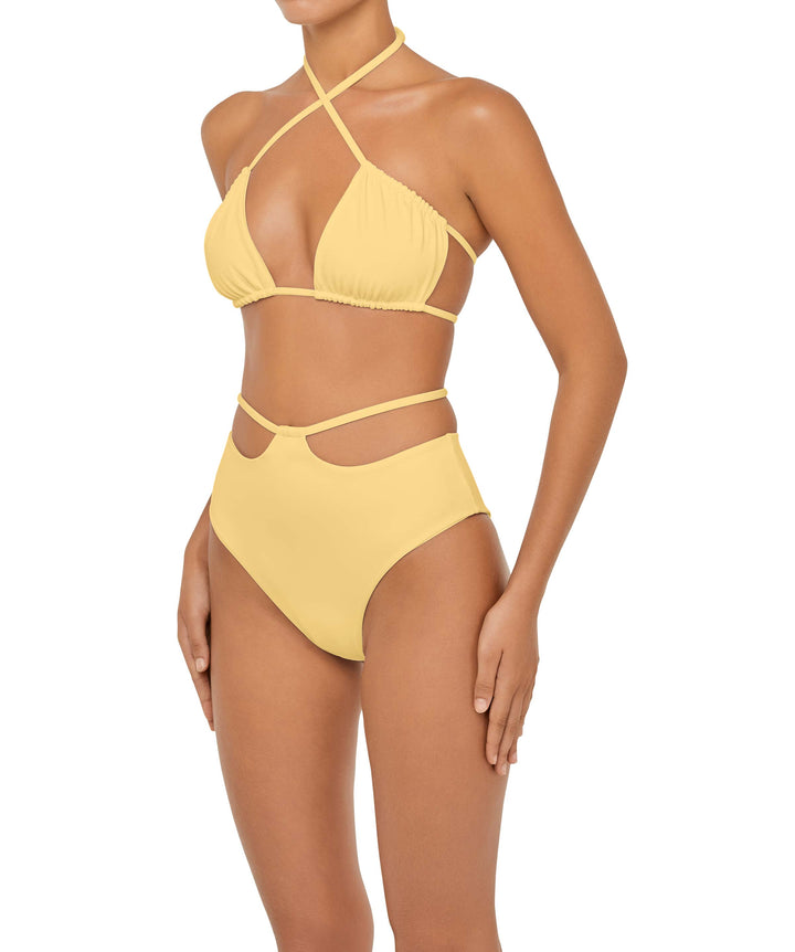 BSWS-B93 High Waisted Strap Cutout Bikini Bottom