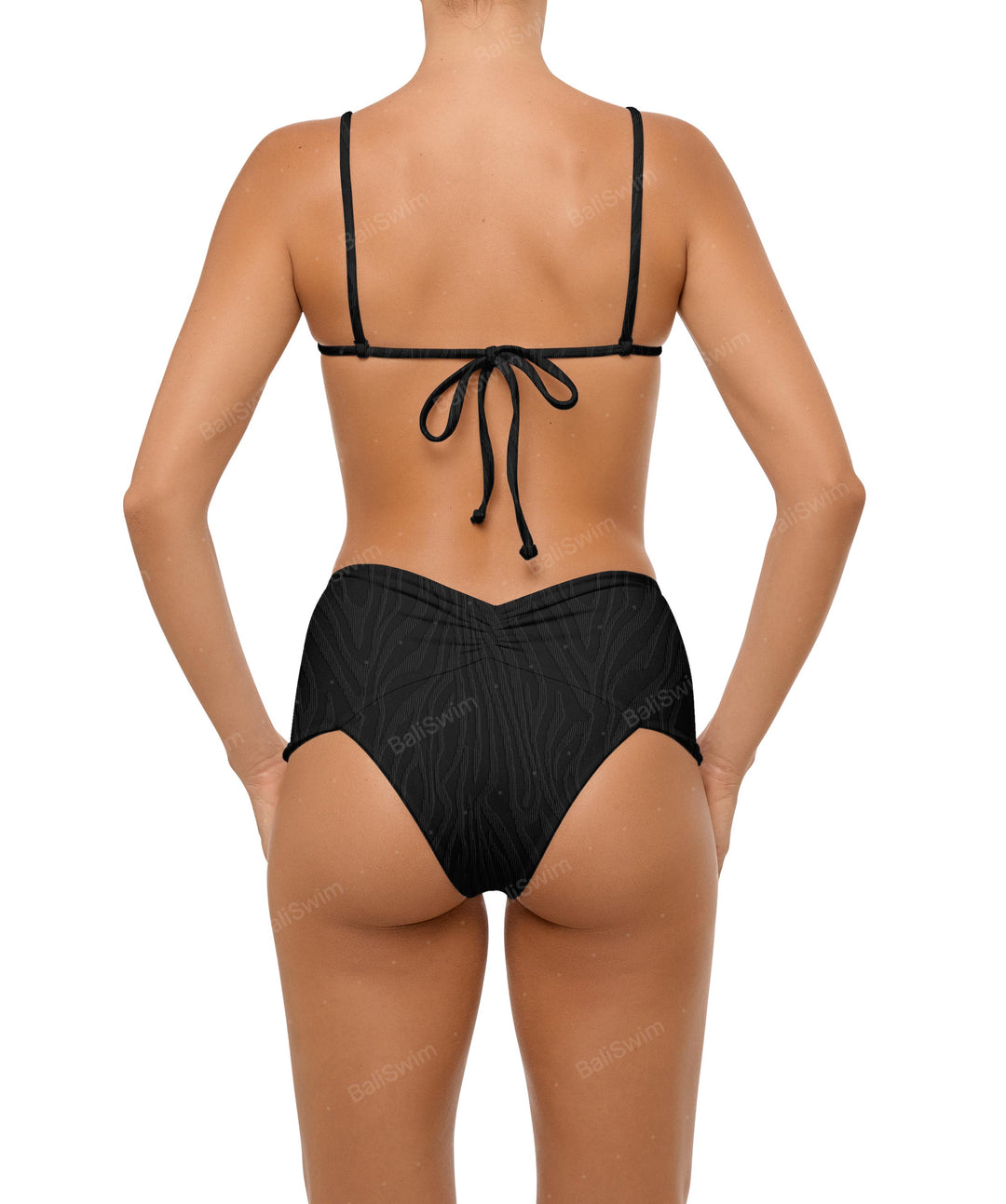 BSWS-B97 Ruched High Rise Bikini Bottom