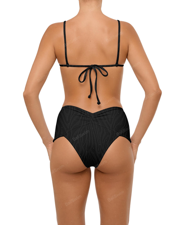 BSWS-B97 Ruched High Rise Bikini Bottom