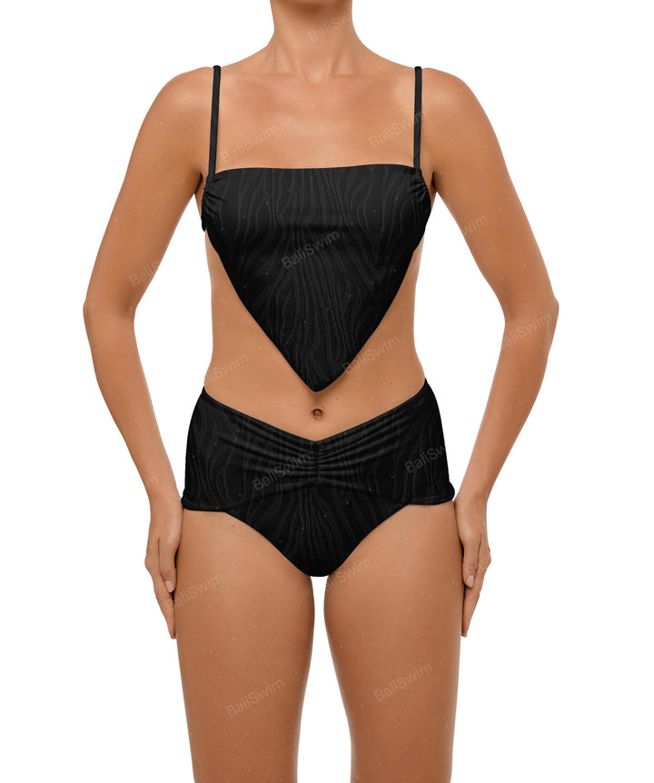 BSWS-B97 Ruched High Rise Bikini Bottom