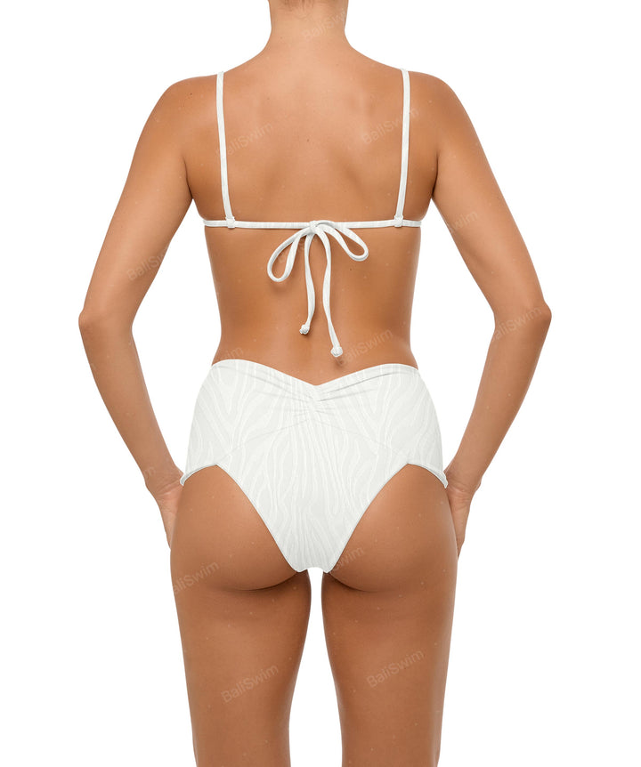 BSWS-B97 Ruched High Rise Bikini Bottom