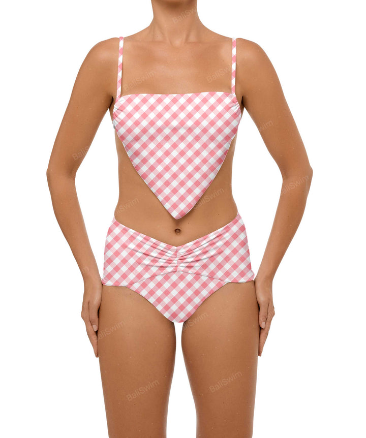 BSWS-B97 Ruched High Rise Bikini Bottom