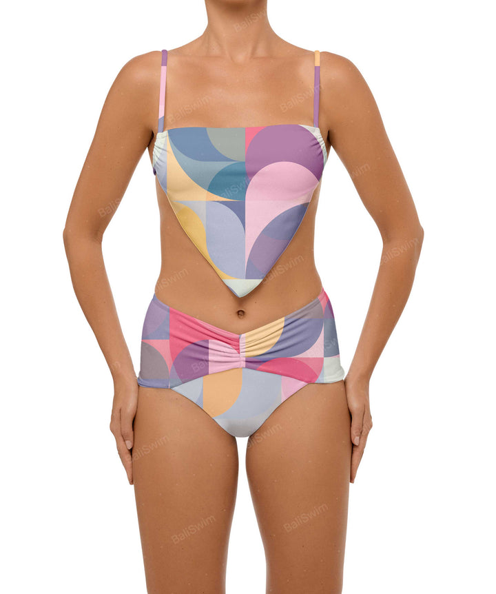 BSWS-B97 Ruched High Rise Bikini Bottom