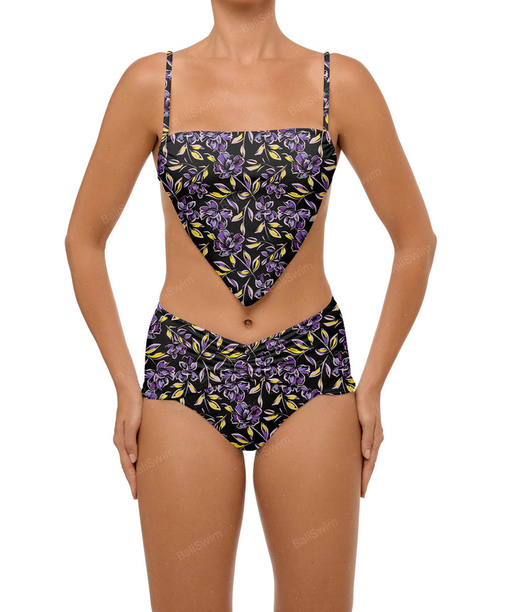BSWS-B97 Ruched High Rise Bikini Bottom