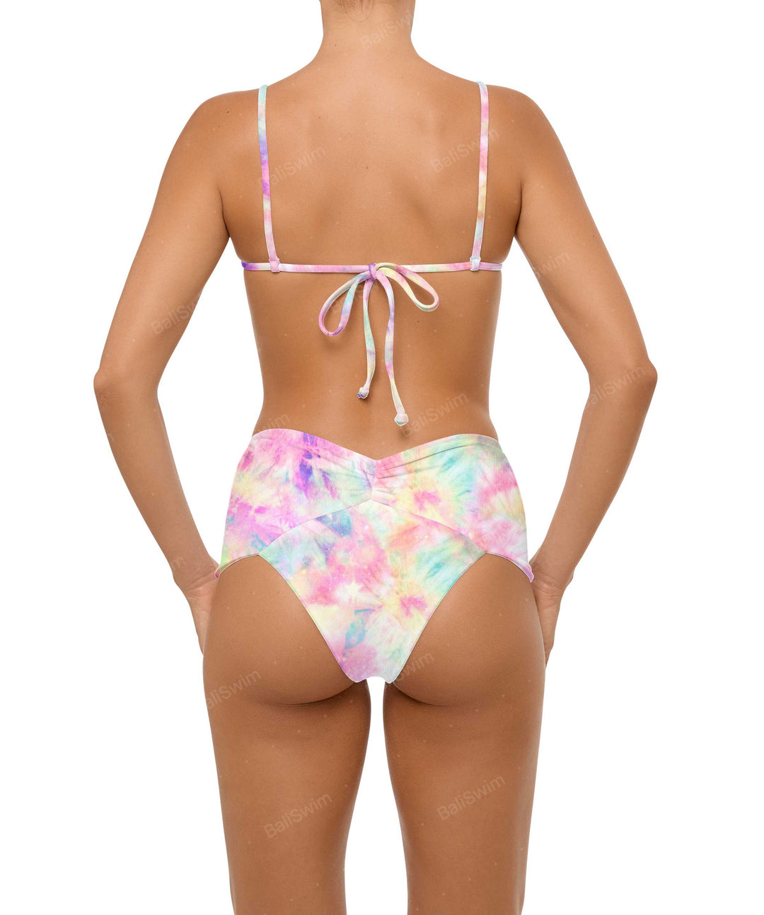 BSWS-B97 Ruched High Rise Bikini Bottom