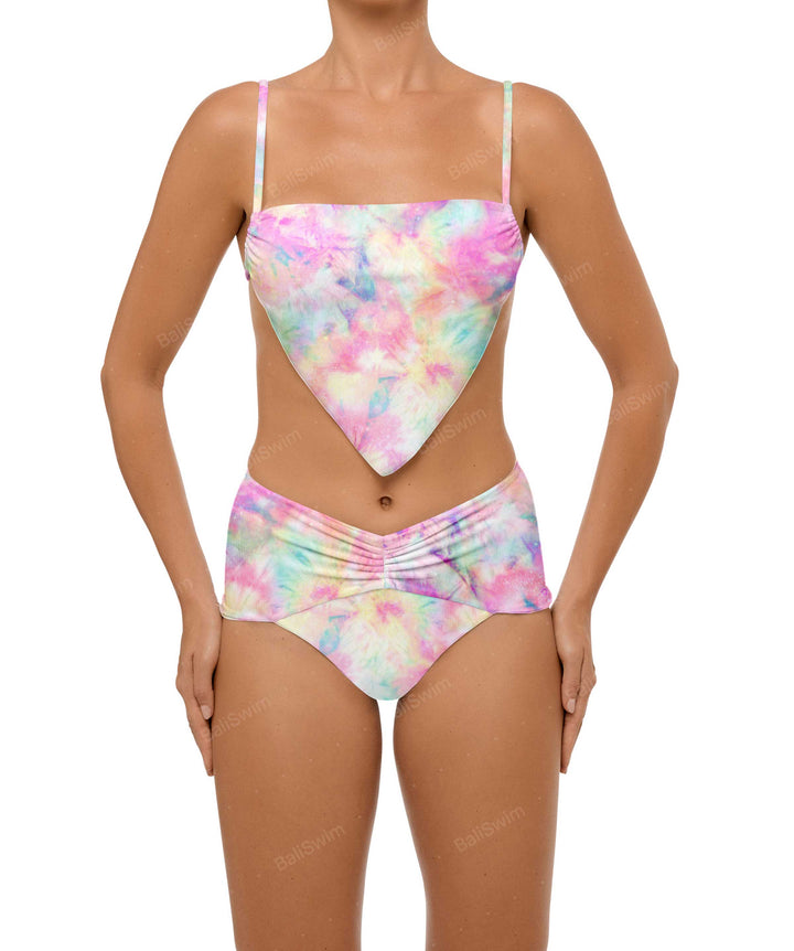 BSWS-B97 Ruched High Rise Bikini Bottom