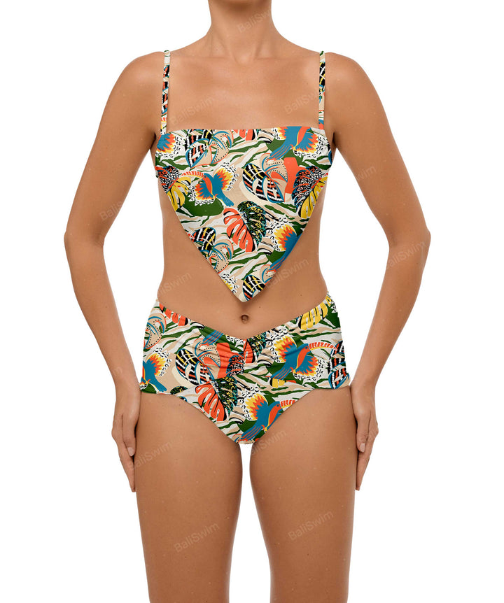 BSWS-B97 Ruched High Rise Bikini Bottom