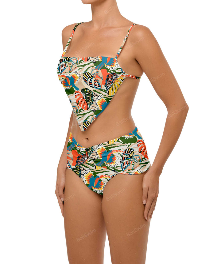 BSWS-B97 Ruched High Rise Bikini Bottom