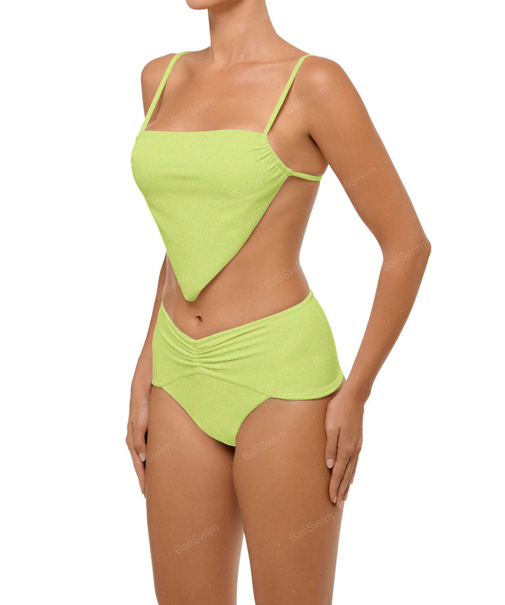 BSWS-B97 Ruched High Rise Bikini Bottom