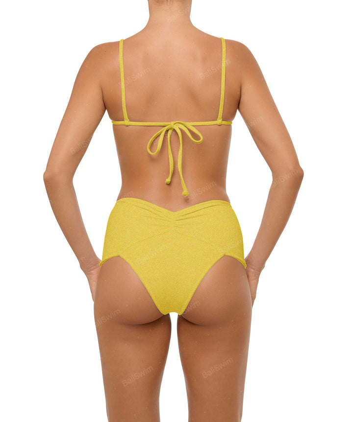 BSWS-B97 Ruched High Rise Bikini Bottom