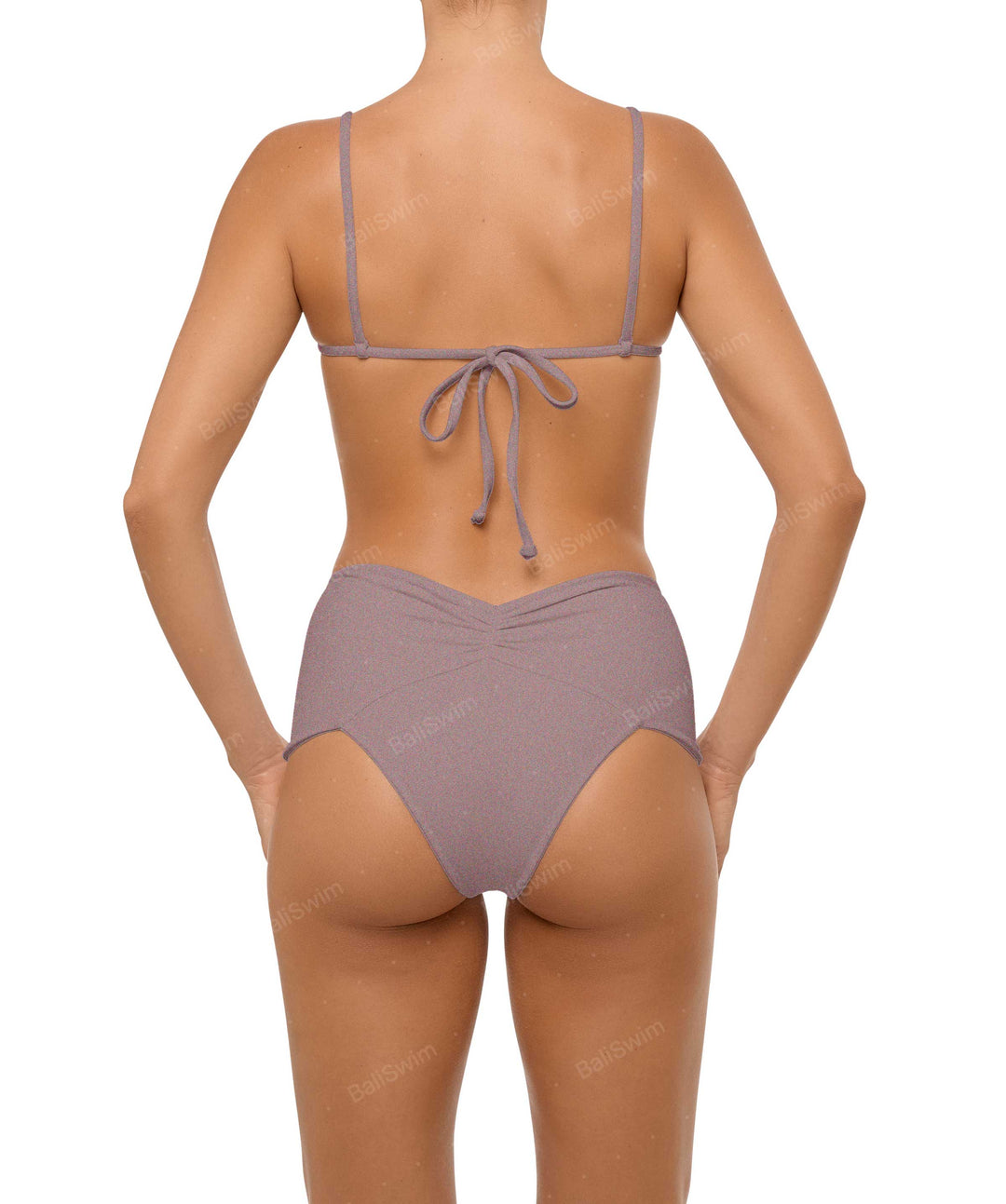 BSWS-B97 Ruched High Rise Bikini Bottom
