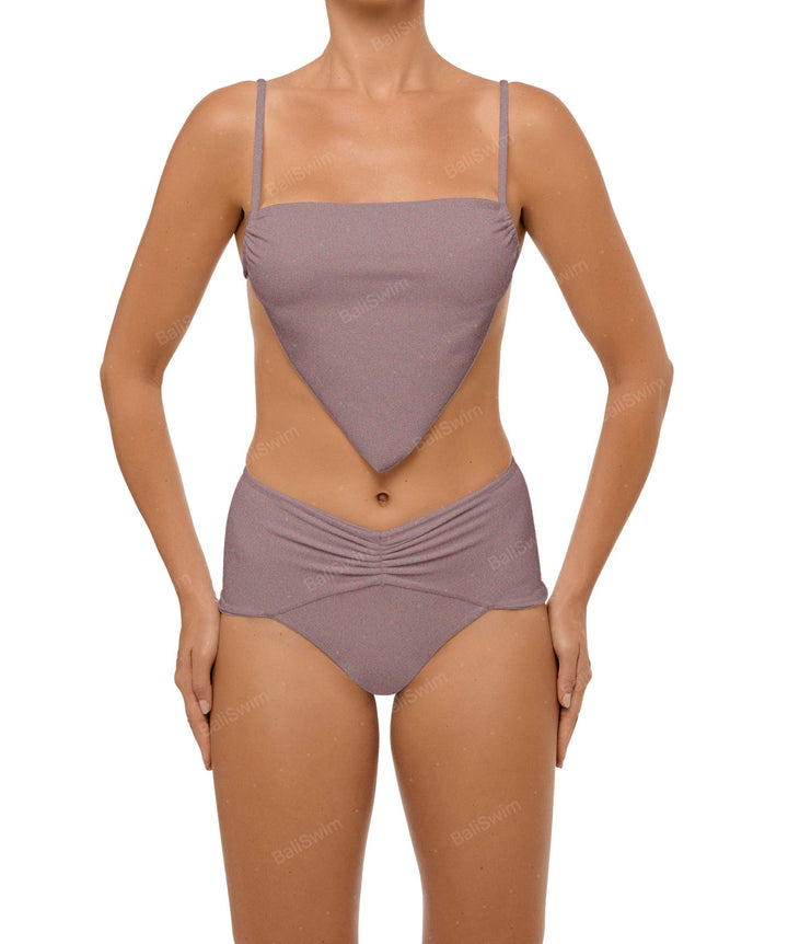 BSWS-B97 Ruched High Rise Bikini Bottom