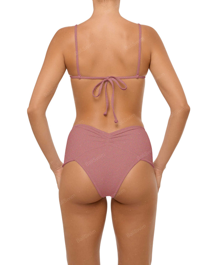 BSWS-B97 Ruched High Rise Bikini Bottom